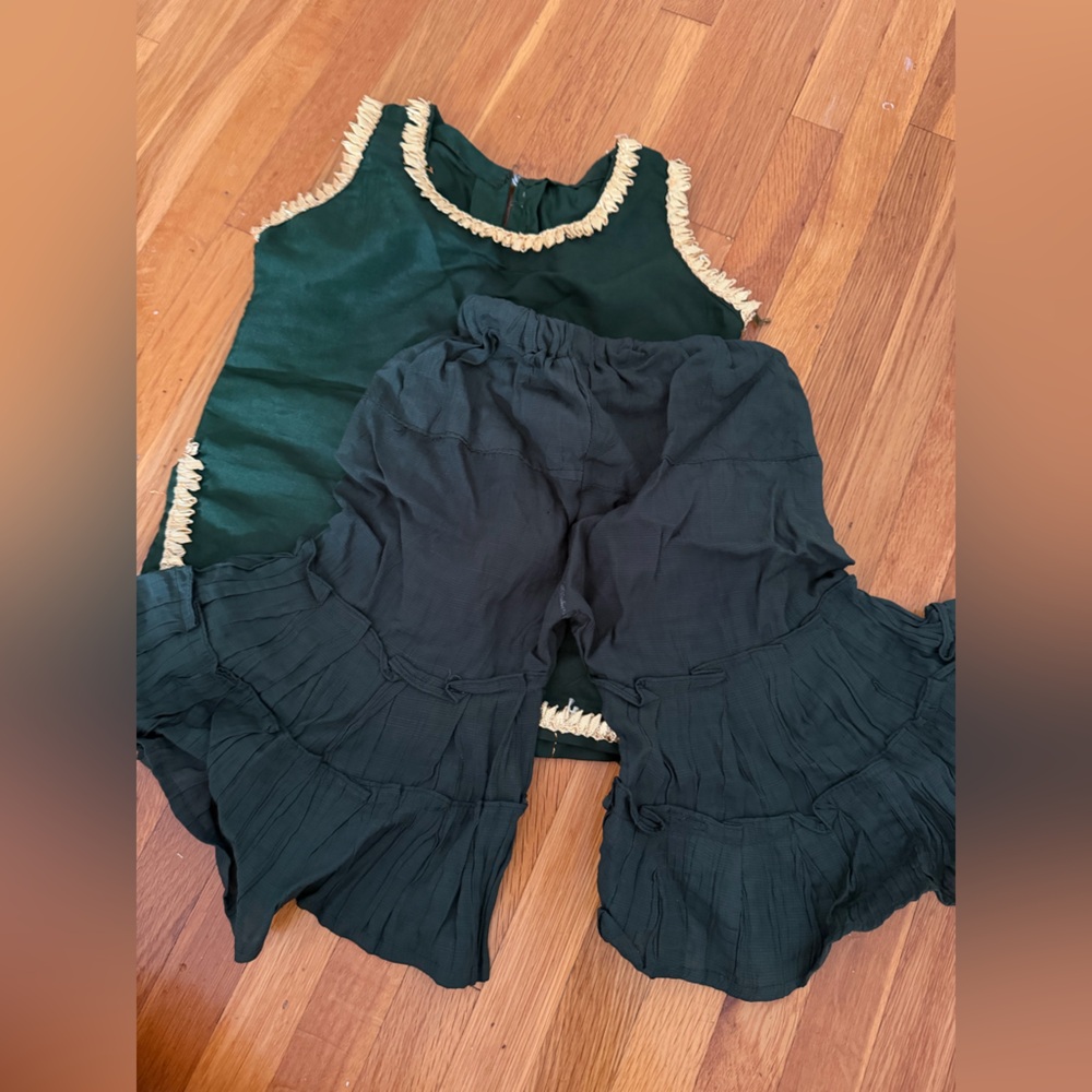 Green gharara set for baby girl perfect for Eid/diwali or mehndi.